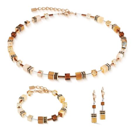 COEUR de LION sieradenset 2838-1100 GeoCUBE Iconic Mocha Mousse