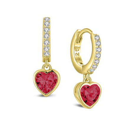 MY iMenso Creoli vergulde oorringen Heart corundum