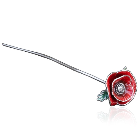 Zilveren papaver met emaille, Saturno