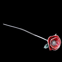 Zilveren papaver met emaille, Saturno