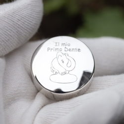 Rond zilveren tandendoosje olifant (Italië)