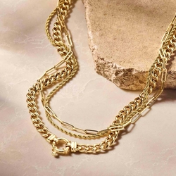 Geelgouden koord collier 2 mm