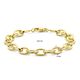Gouden schakelarmband 9 mm breed en draaglengte 19,5 cm