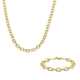 14krt gouden sieradensets schakels armband en collier