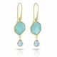 Verguld zilveren oorbellen met amazoniet en topaas