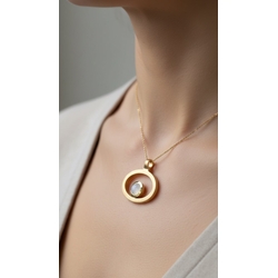 Bastian Inverun verguld zilveren hanger maansteen Golden Eve Glow