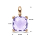 Roségouden hanger amethist vierkant