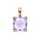 Roségouden hanger amethist vierkant
