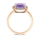 Roségouden ring amethist en diamant 0.14ct
