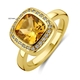 Geelgouden ring citrien en diamant 0,14 ct