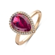 Rosegouden ring met rhodoliet en diamant 0.12ct