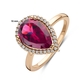 Rosegouden ring met rhodoliet en diamant 0.12ct