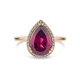 Rosegouden ring met rhodoliet en diamant 0.12ct
