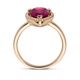 Rosegouden ring met rhodoliet en diamant 0.12ct