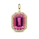 Gouden hanger met roze toermalijn en diamantjes