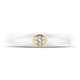 Geelgouden ring wit emaille met diamant 0.10ct