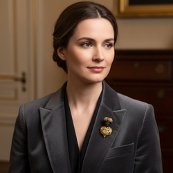 Verguld zilveren Moortje met smaragd granaat en zirkonia