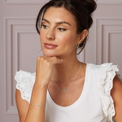 Laura Ashley creolen smaragd groen chalcedoon en zirkonia