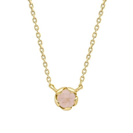 Laura Ashley verguld zilveren collier met rozenkwarts