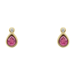 Laura Ashley vergulde oorstekers Thornage Flowers rhodoliet