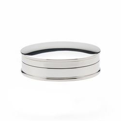 Ovaal zilveren doosje glad 3x2 cm