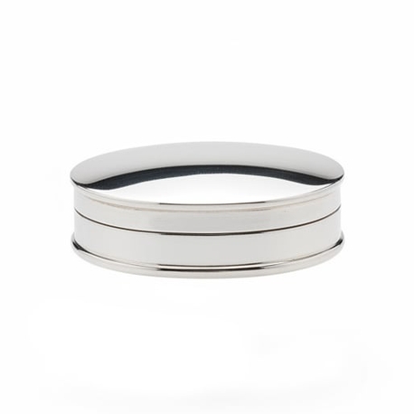 Ovaal zilveren doosje glad 3x2 cm