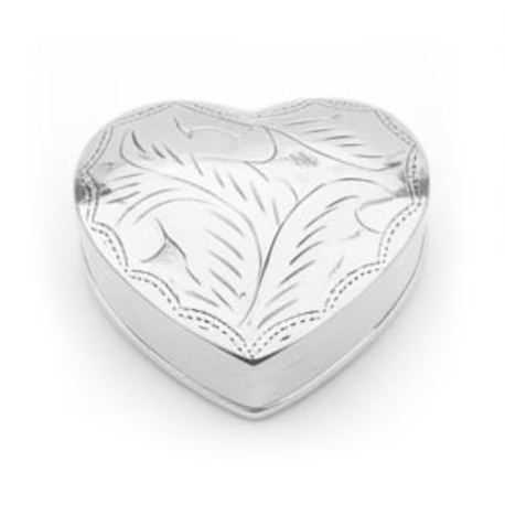 Zilveren doosje hart groot 3,6 x 3,6 cm