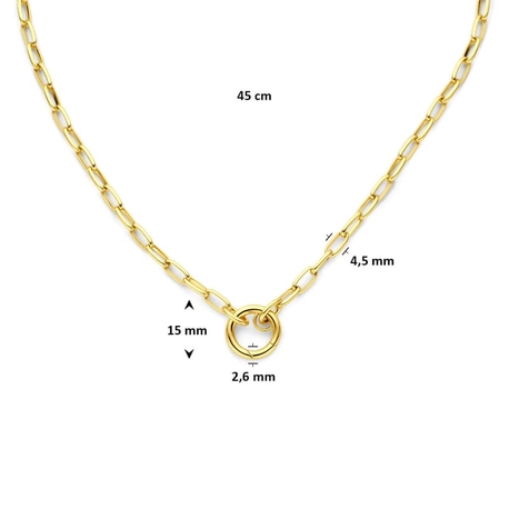 Geelgouden collier met connector 45 cm