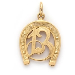 Vintage 18 krt gouden hoefijzer met nr 13