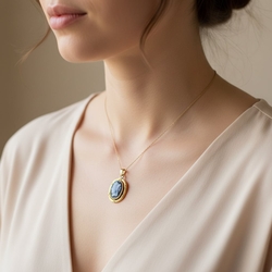 Vintage 18 krt gouden cameehanger