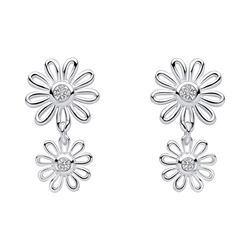 Laura Ashley zilveren oorbellen Daisy Drop