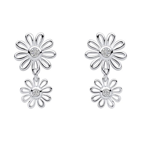 Laura Ashley zilveren oorbellen Daisy Drop