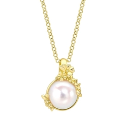 Laura Ashley verguld zilveren hanger Ickleford Tulips Freshwater Pearl