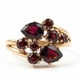 Vintage 8 krt gouden ring met granaat 3.3 gr
