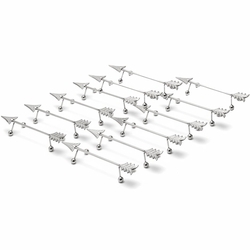 12 Zilveren messenleggers pijl