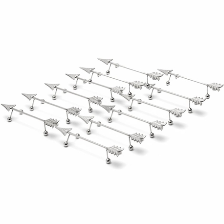 12 Messenleggers pijlvormig zilver Pluut Schoonhoven