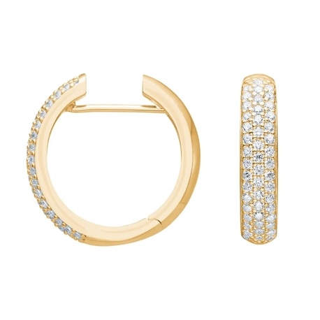 Heide Heinzendorff vergulde oorringen Clara zirkonia