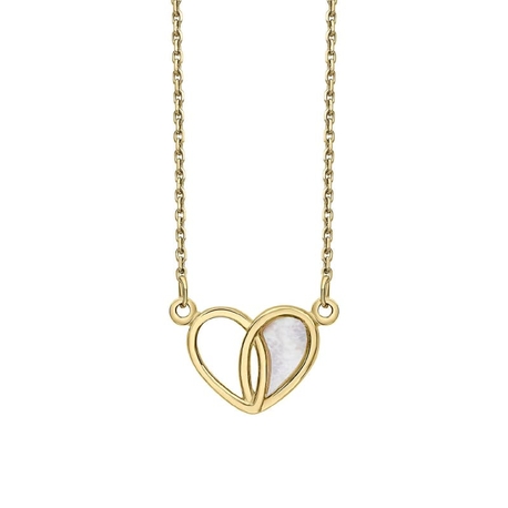 Elements 9 karaat collier met parelmoer hart