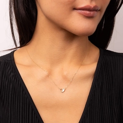 Elements 9 karaat collier met parelmoer hart