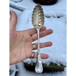 Antieke zilveren vruchtenlepel Londen 1750