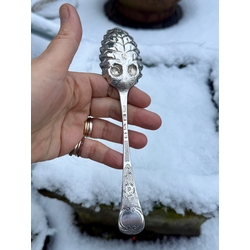 Antieke zilveren vruchtenlepel Londen 1750