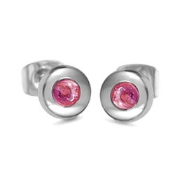 BOCCIA Titanium oorstekers 05053-03 roze toermalijn