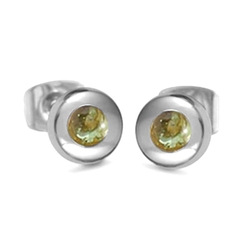 BOCCIA Titanium oorstekers groen toermalijn 05053-02