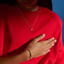 Little Star 9krt naamplaat armband Aurora met diamantje