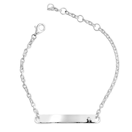 Little Star zilveren graveerarmbandje met diamantje Vesper