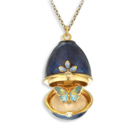 Nicole Barr verguld zilver eihanger met emaille en vlinder NN0635WA