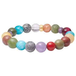 Heide Heinzendorff armband bergrkistal, jasper, amethist, tijgeroog en jade