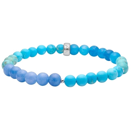 Heide Heinzendorff armband blauw spons kwarts, howliet en hematiet