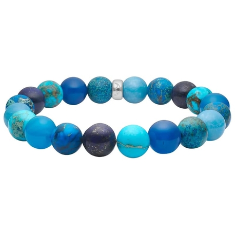 Heide Heinzendorff armband spong kwarts, blauw agaat, lapis en howliet