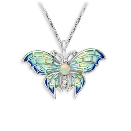 Nicole Barr collier met vlinder bezet met opaal